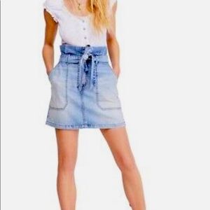 Free People Splendor In the Grass Denim Skirt.